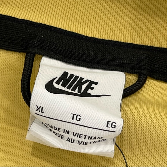 Nike Sportswear Tech Fleece Full Zip Hoodie Saturn Gold Black CU4489-700 Mens - Picture 12 of 14